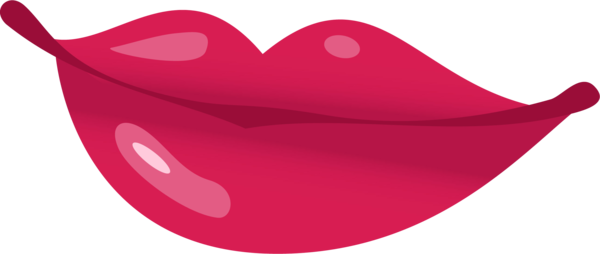 Transparent Magenta Maroon Lip Pink Heart for Valentines Day