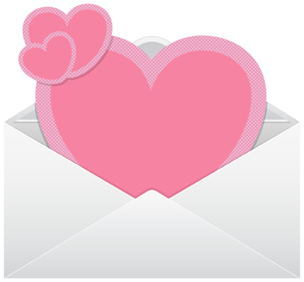 Transparent Paper Envelope Heart Pink for Valentines Day