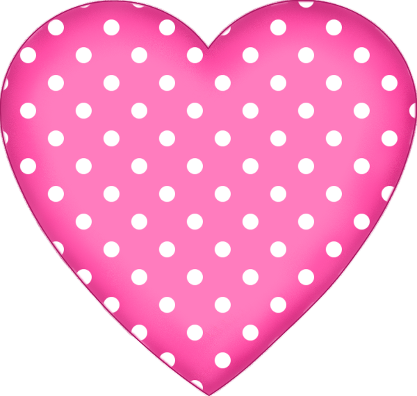 Transparent Heart Polka Dot Drawing Pink for Valentines Day