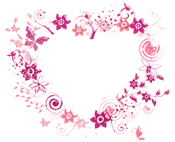 Transparent Flower Floral Design Blog Pink Heart for Valentines Day
