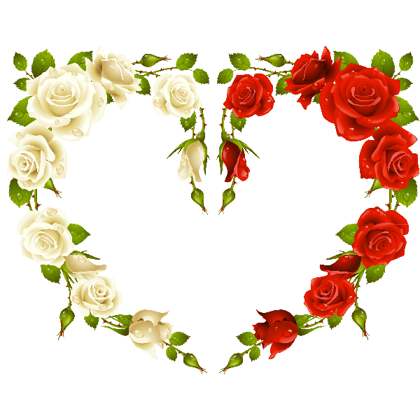 Transparent Rose Heart Picture Frames Petal for Valentines Day