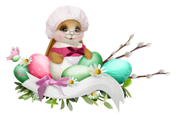 Transparent Easter Easter Egg Easter Bunny Plant Animation for Easter