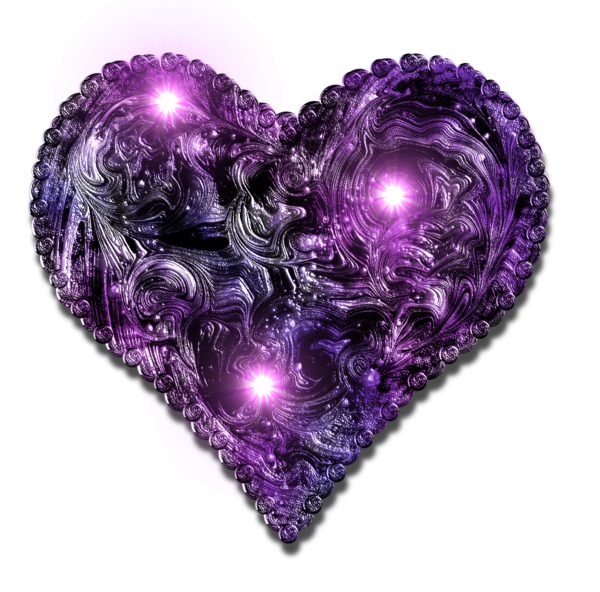 Transparent Purple Heart Lavender for Valentines Day
