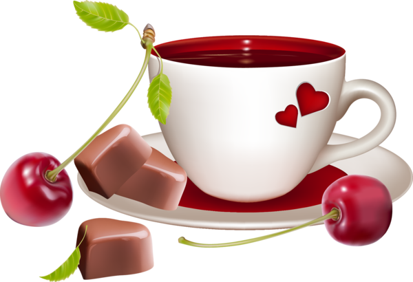 Transparent Tea Drink Chocolate Cup Food for Valentines Day
