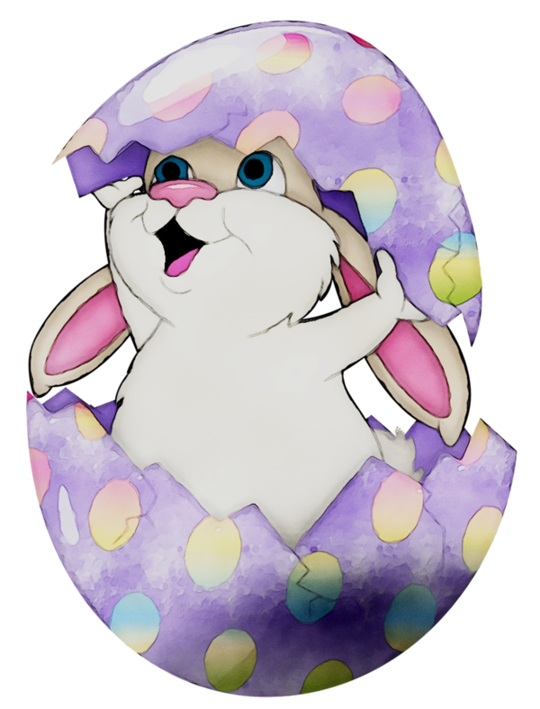 Transparent Whiskers Dog Easter Cartoon Purple for Easter