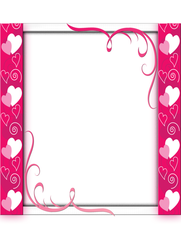 Transparent Picture Frames Digital Photography Scrapbooking Pink Heart for Valentines Day
