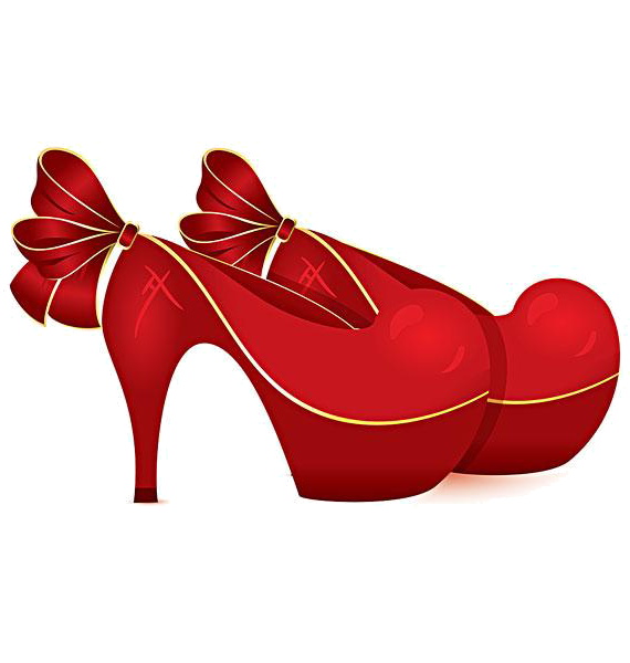 Transparent Shoe Drawing Highheeled Footwear Heart Love for Valentines Day