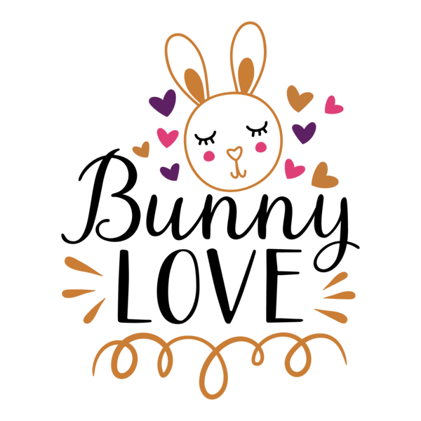 Transparent Rabbit Cricut Easter Bunny Text Logo for Easter