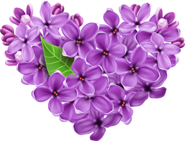 Transparent Flower Heart Lilac for Valentines Day