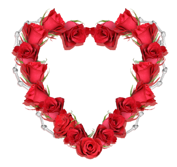 Transparent Garden Roses Heart Blog Flower for Valentines Day
