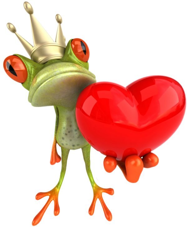 Transparent Frog Love Heart Food for Valentines Day