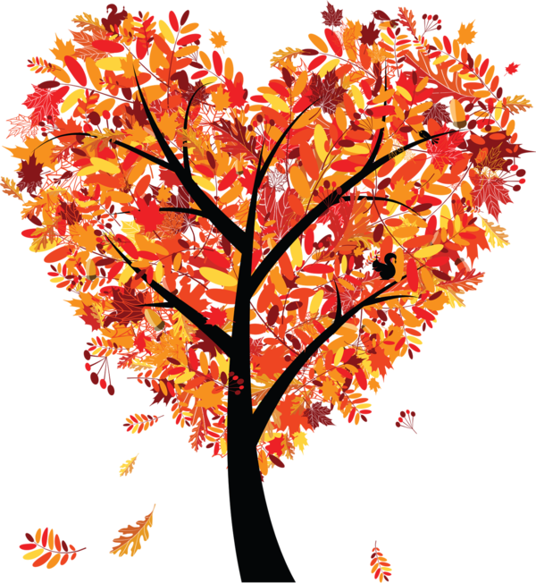 Transparent Shape Tree Heart Autumn Plant for Valentines Day