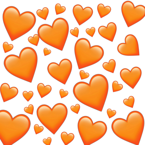 Transparent Heart Emoji Picsart Photo Studio Orange for Valentines Day