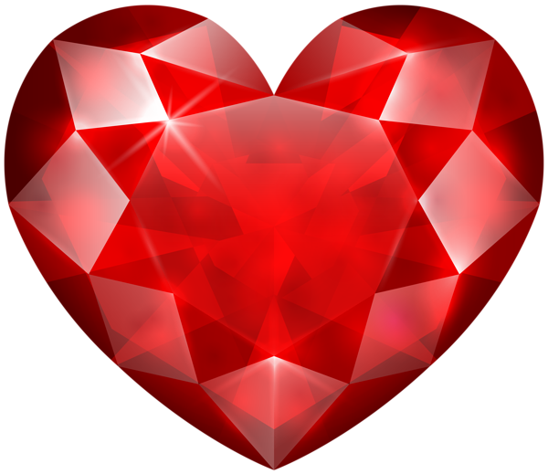 Transparent Gemstone Diamond Ruby Red Heart for Valentines Day