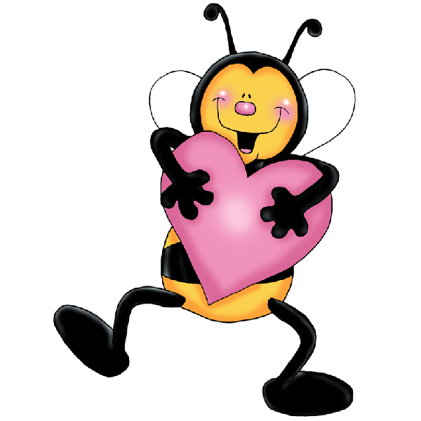 Transparent Bee Heart Cartoon Ladybird Pollinator for Valentines Day
