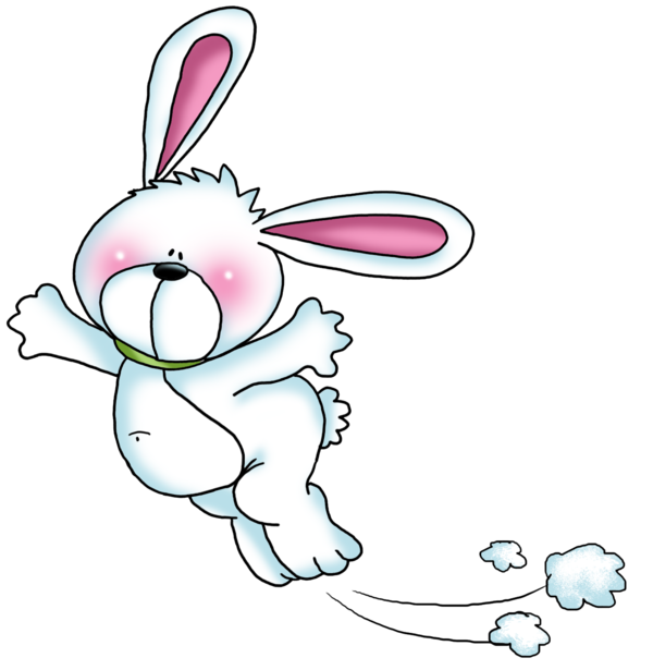Transparent Easter Bunny Rabbit Hare Line Art Flower for Easter