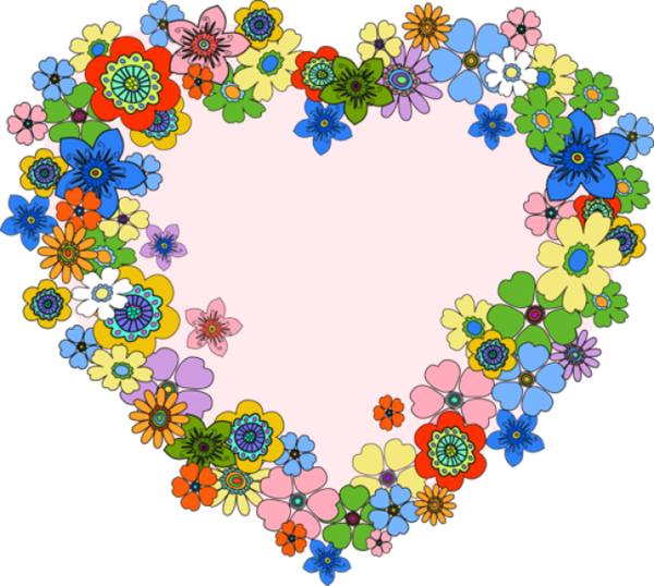 Transparent Flower Drawing Flower Bouquet Heart for Valentines Day
