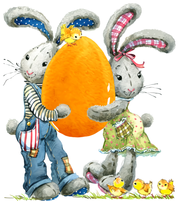 Transparent Cartoon Animal Figure Easter Bunny for Easter