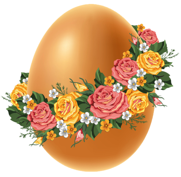 Transparent Easter Easter Egg Drawing Flower Peach for Easter
