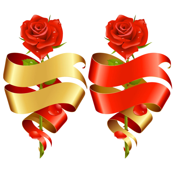 Transparent Heart Ribbon Rose Flower for Valentines Day