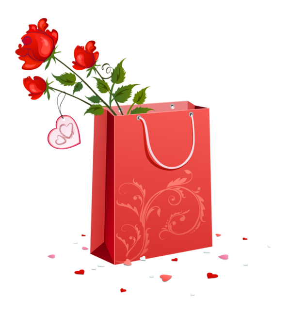 Transparent Gift Bag Valentine S Day Heart Flower for Valentines Day