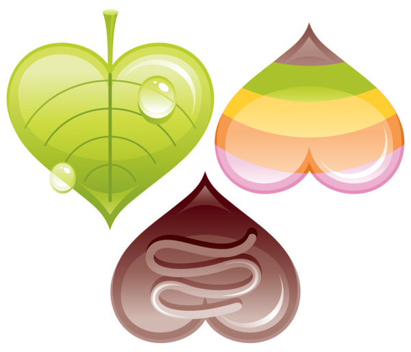 Transparent Cartoon Heart Leaf Food for Valentines Day