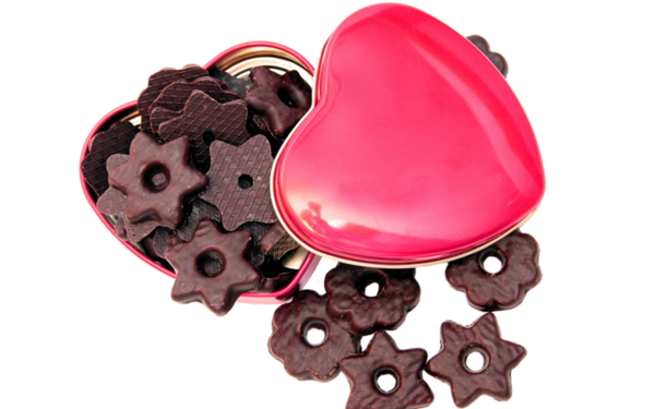 Transparent Chocolate Chocolate Bar Heart Praline for Valentines Day