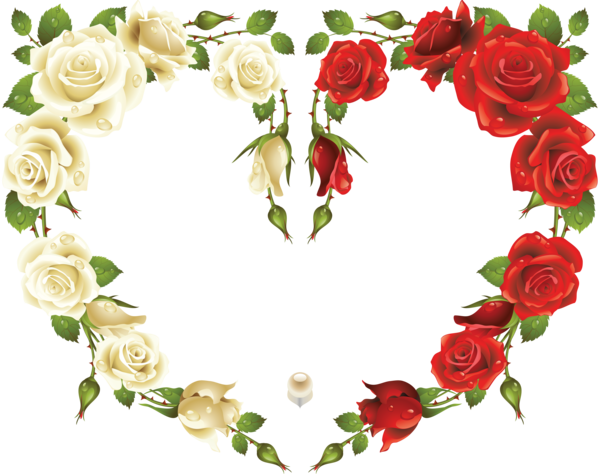 Transparent Rose Picture Frames Heart Petal for Valentines Day
