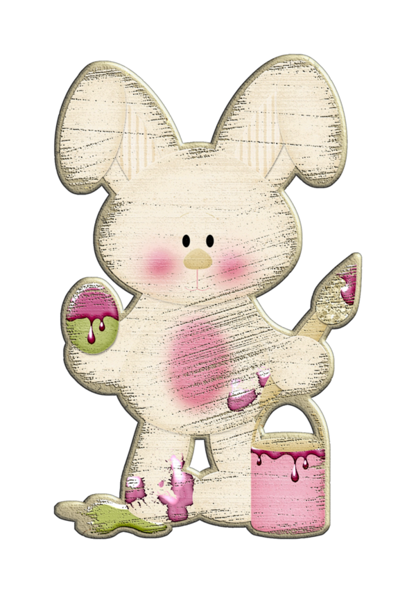 Transparent Easter Rabbit Embellishment Pink Easter Bunny for Easter