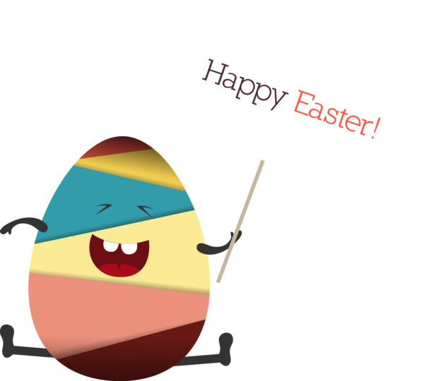 Transparent Cartoon Easter Egg Egg Text Line for Easter