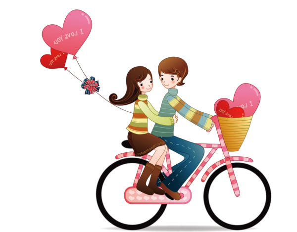 Transparent Love Romance Couple Bicycle Accessory Heart for Valentines Day