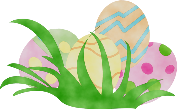 Transparent Easter Egg Egg Hunt Drawing Green Leaf for Easter