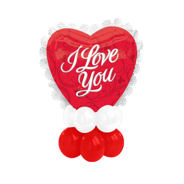 Transparent Iron Violets Design Studio Love Balloon Red Heart for Valentines Day