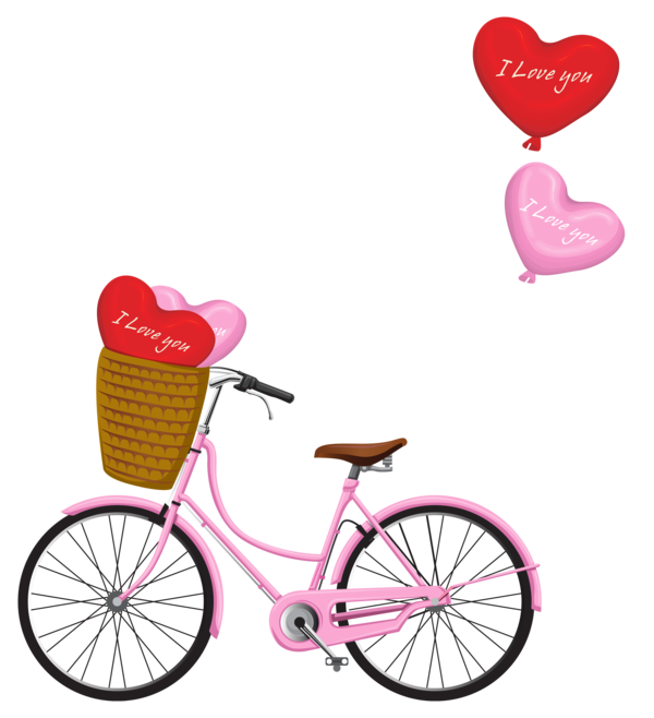Transparent Valentine S Day Bicycle Heart Pink Bicycle Accessory for Valentines Day