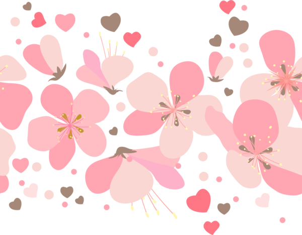 Transparent Cherry Blossom User Interface Design Editing Pink Heart for Valentines Day
