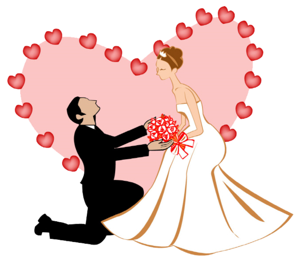 Transparent Bridegroom Bride Marriage Emotion Heart for Valentines Day