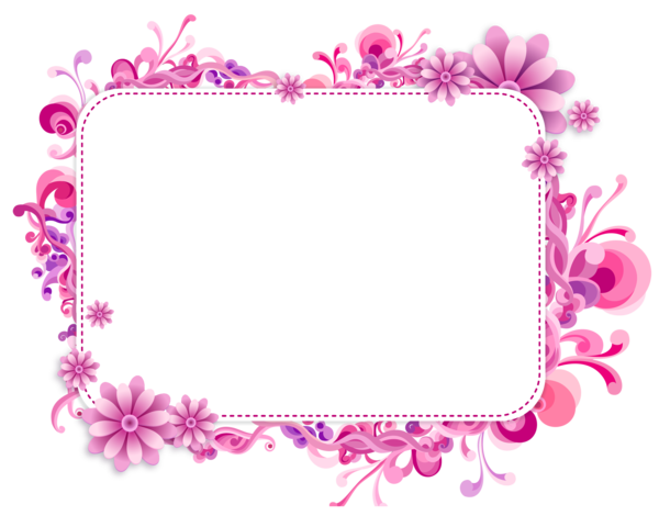 Transparent Picture Frames Presentation Page Layout Pink Heart for Valentines Day