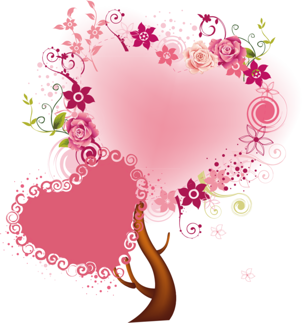 Transparent Template Structure Heartshaped Box Pink Heart for Valentines Day