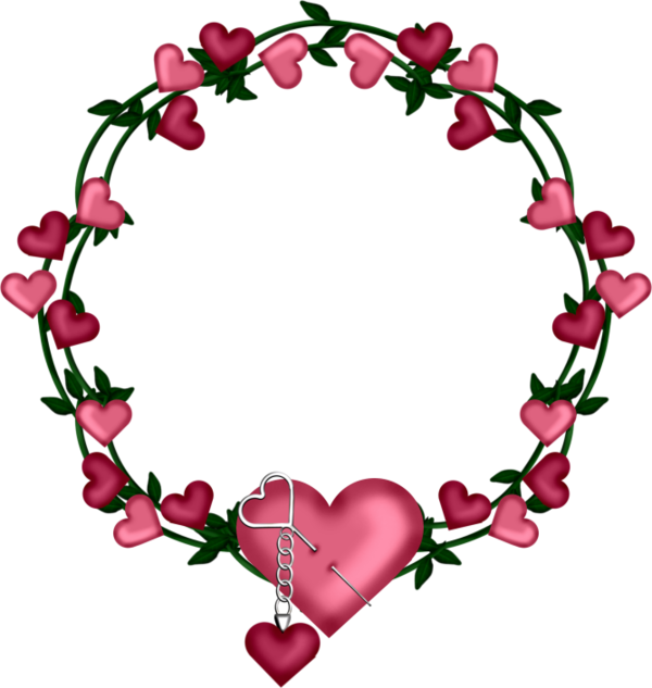 Transparent Heart Wreath Heart Frame Flower for Valentines Day