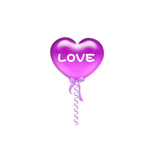 Transparent Balloon Drawing Tanabata Pink Heart for Valentines Day