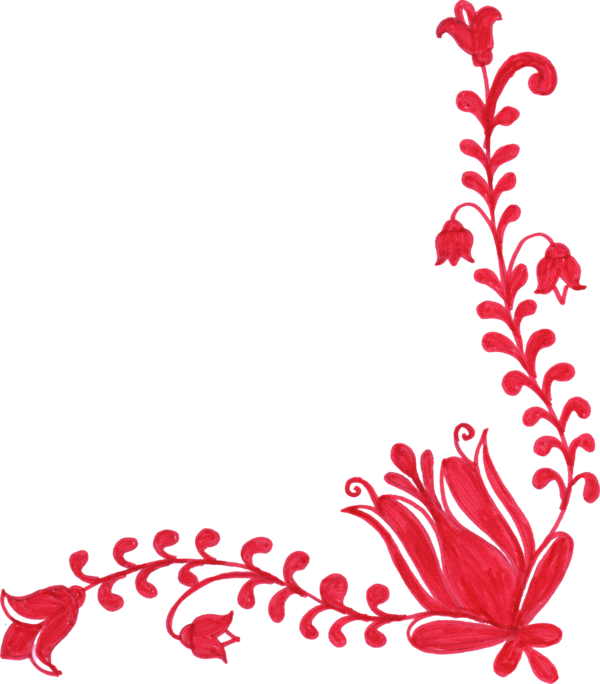 Transparent Flower Red Floral Design Heart Point for Valentines Day