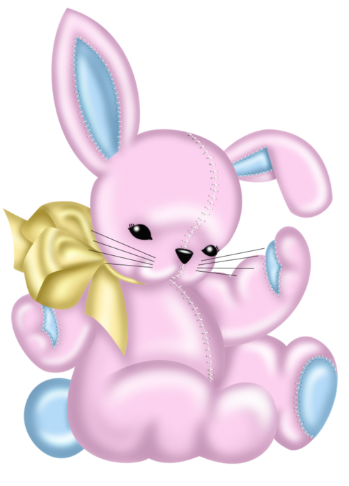 Transparent Easter Bunny Rabbit Animation Pink Whiskers for Easter