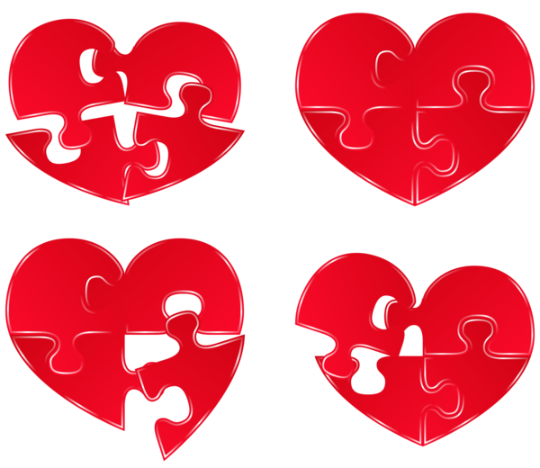 Transparent Jigsaw Puzzles Puzzle 3d Computer Graphics Heart Love for Valentines Day