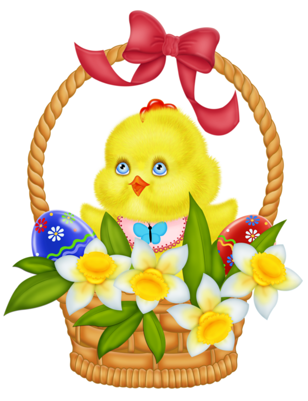 Transparent Easter Bunny Chicken Easter Basket Flower Food for Easter