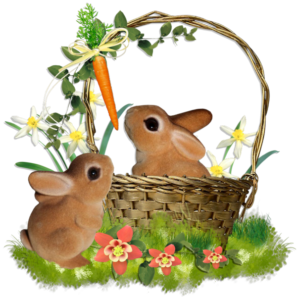 Transparent Easter Bunny Hare Easter Plant Flower for Easter