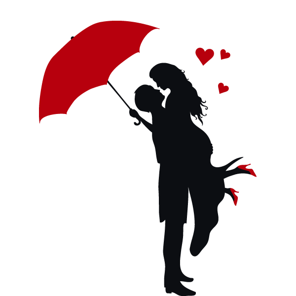 Transparent Drawing Silhouette Heart Wing for Valentines Day