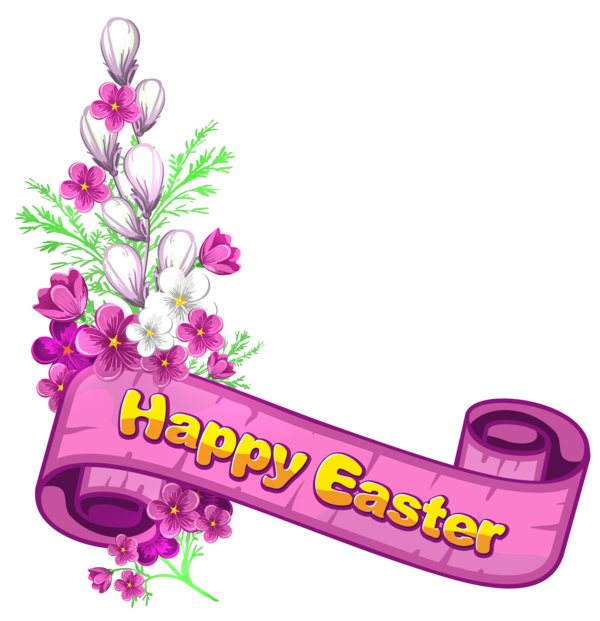 Transparent Easter Bunny Easter Easter Egg Pink Flower for Easter
