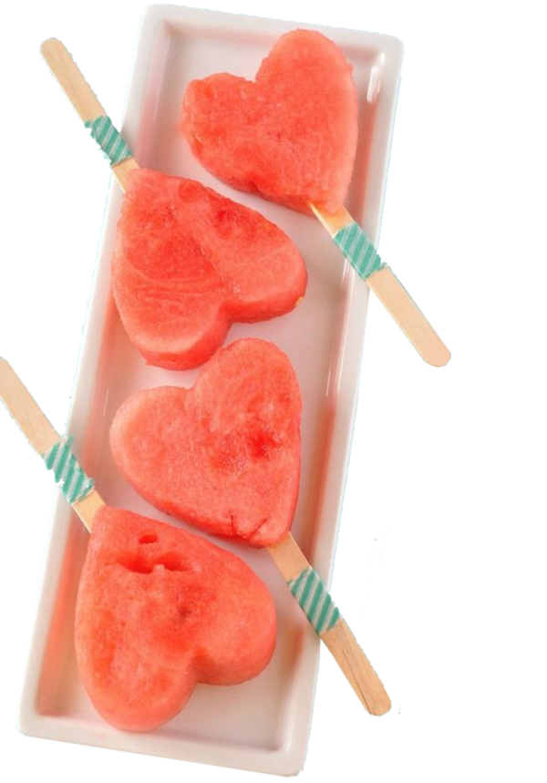Transparent Watermelon Ice Pop Heart Citrullus Food for Valentines Day