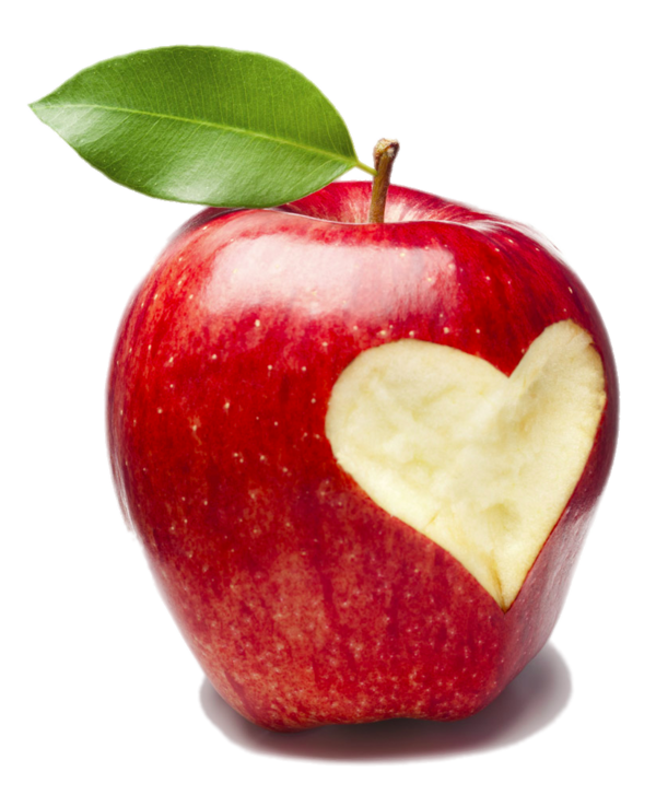 Transparent Heart Apple Food Mcintosh for Valentines Day