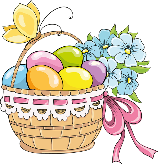 Transparent Drawing Basket Easter Basket Cuisine Flower for Easter